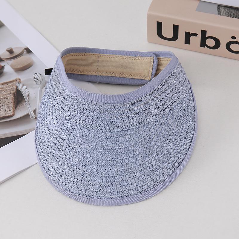 Children'S Summer Sunscreen Empty Top Straw Hat Breathable Sun Hat Boys And Girls Big Brim Straw Hat Fashionable Versatile Model