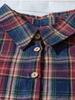 2025 Summer Plaid Lapel Puff Sleeve Casual Shirt (Short Sleeve, Loose Fit)