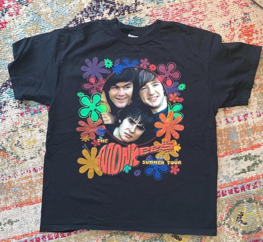 Vintage RARE The Monkees Tour Black Unisex Cotton T-Shirt S-2XL Unisex T-Shirt S