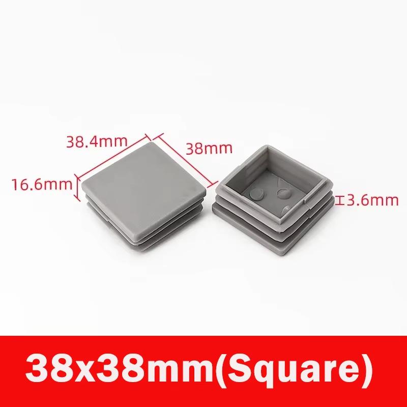 Capace de capăt de blocare din plastic gri, rotunde/pătrate, pentru tuburi/țeavă de 16/19/22/25-100mm, Dopuri, Vârfuri pentru picioare de mobilă/masă, Pad-uri pentru picioare de scaune