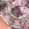 Embroidery Formal Luxury Evening Midi Dress Women Summer Beaded Peter Pan Collar Crochet Flower Hollow Out Short Sleeve Midi Dresses