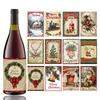 New Style, Christmas Theme, Copperplate Paper, Adhesive Bottle Stickers, Party Decorations, Red Wine Bottle Decoration Stickers, Holiday Supplies