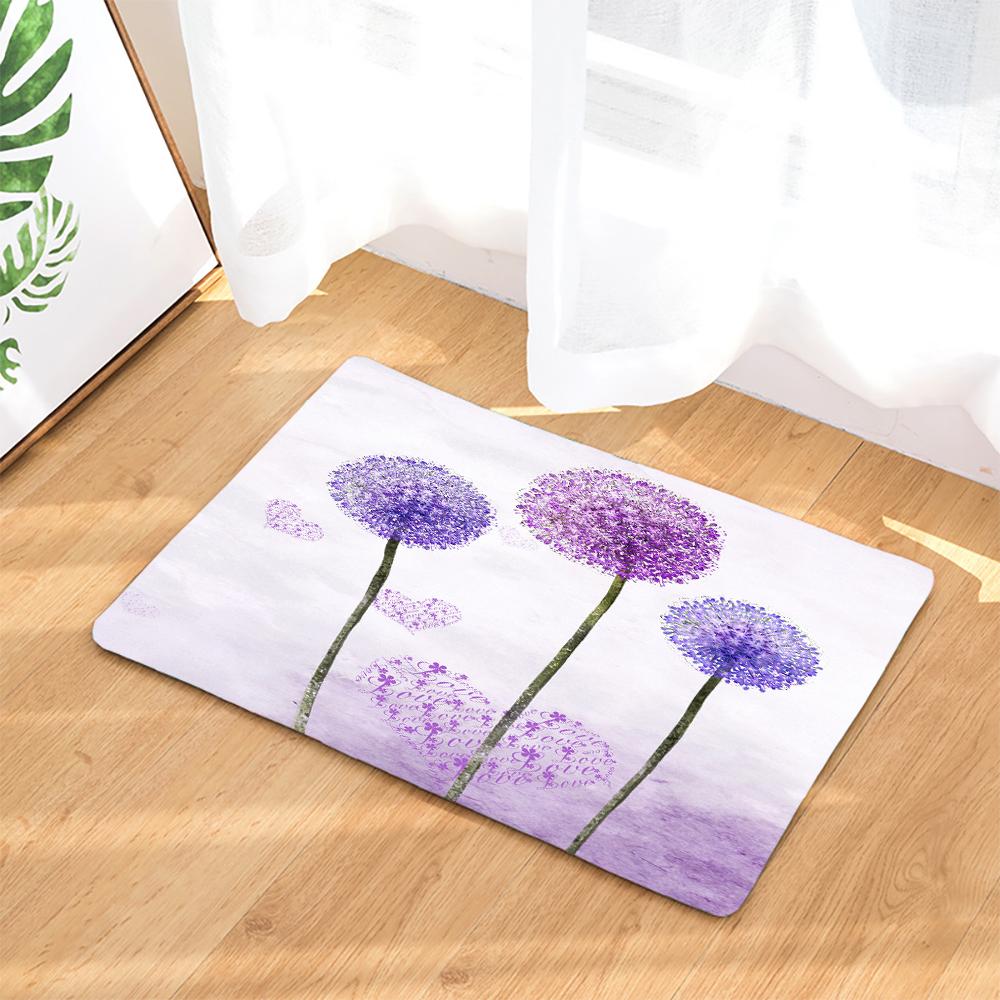 

Тканевая шторка для душа Одуванчик Фиолетовый цветок Набор штор для ванной Противоскользящие коврики Крышка для унитаза Коврик для ванной Домашний декор