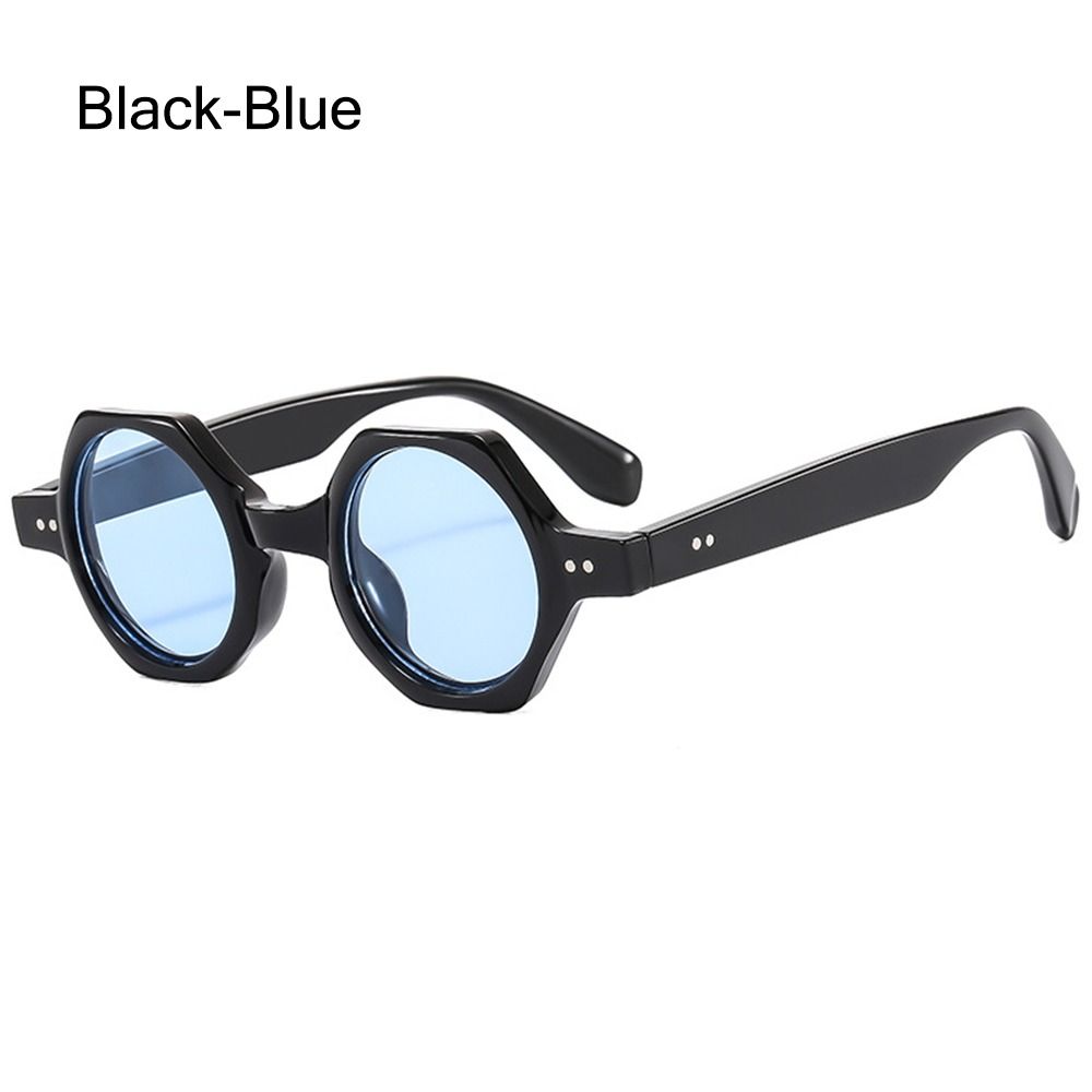 Polygon Square Sunglasses Hexagon Shades Eyewear for Women & Men Y2K Rivets Sun Glasses Clear Ocean Lens Sun Glasses UV400