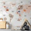 Wallpaper - World Map In Beige Tones For A Child's Room