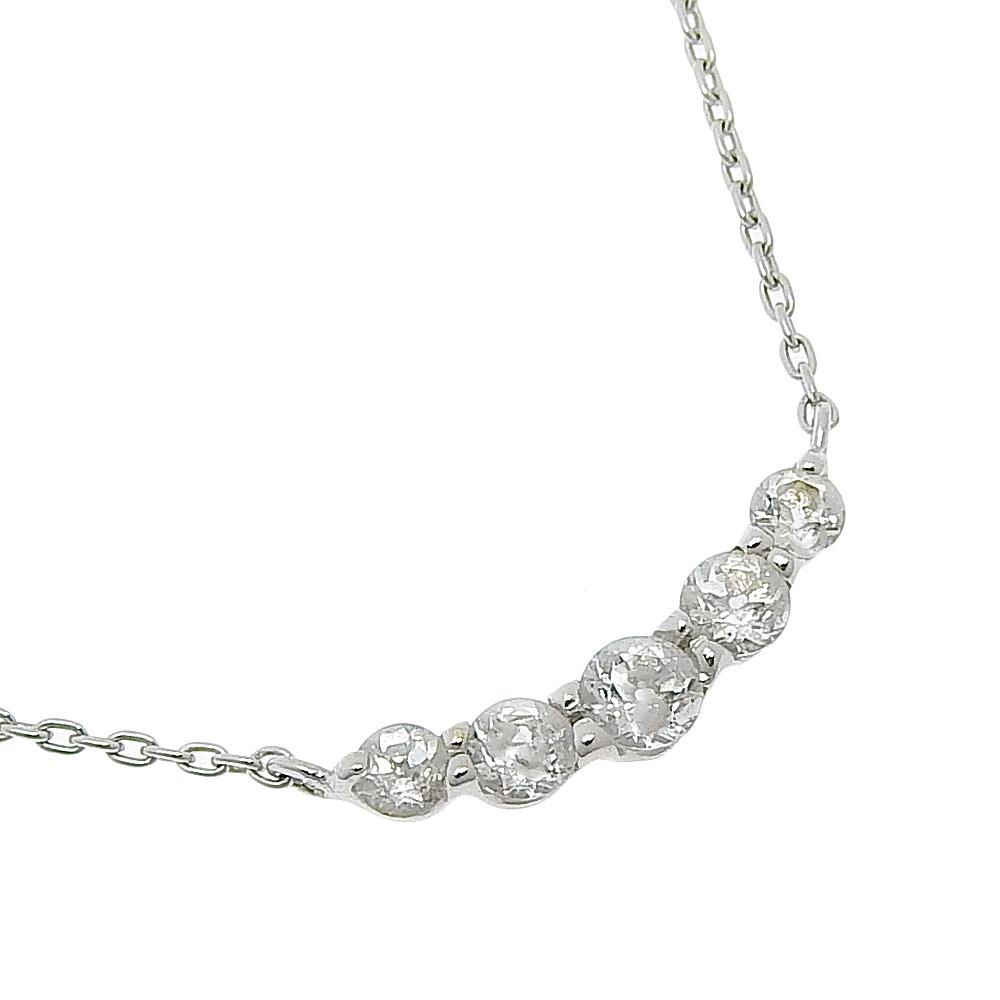 

STAR JEWELRY Necklace K10 white gold 1.1g Women Used
