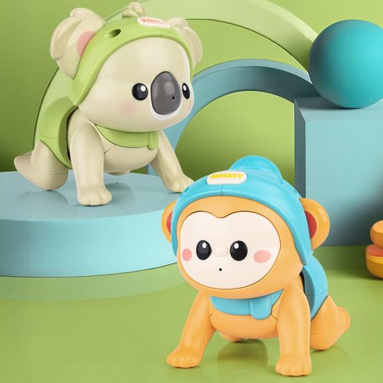 Electric Crawling Animal Toy with Music 0-1 Toddlers Boys Girls Educational Cartoon Monkey Koala Crawling Learning Recording Musical Interactive Toy