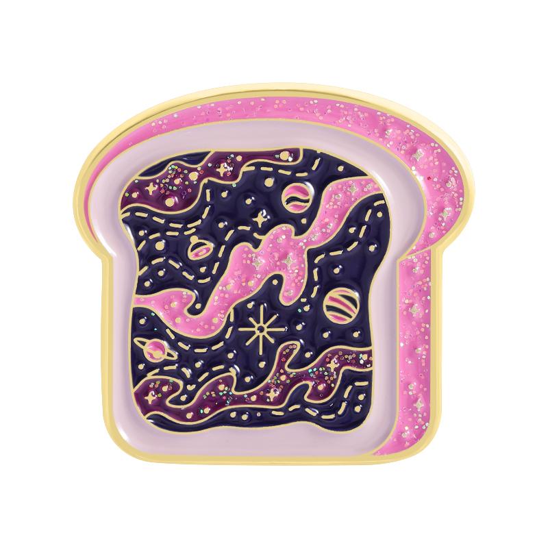 Sternenhimmel Marmeladentoast Emaille Anstecknadeln Mond Sterne Milchstraße Broschen Reversabzeichen Kleidung Fantasie Schmuck Geschenk für Kinder Freunde