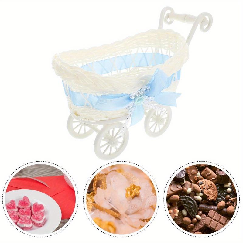 Kawaii Puppenkorb Geflochtener Aufbewahrungskorb Vitrine Süßigkeitenbehälter Niedlicher Rosa Tisch-Einkaufskorb Geschenkwagen Dekorationskasten Regal