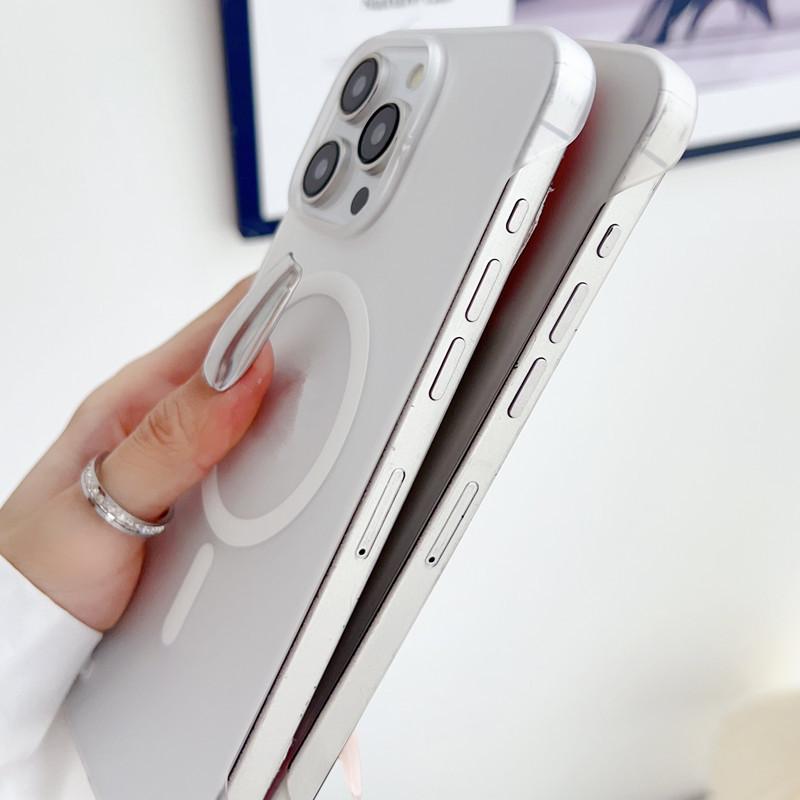 iPhone 17 Pro Max Magnetic Borderless Case (Fits Apple 16, 15, 14, 13 models) - Frosted Design with Large Hole