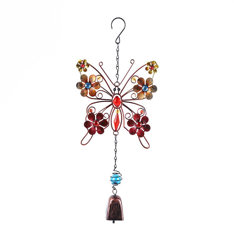 

Metal Butterfly Wind Chime Rustproof Aluminum Tube Painted Craft Iron Art Hanging Ornament for Home Garden Yard Decor