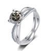 Bague Ringen S925 Sterling Silver Luxury Jewelry 1 Carat D Color Moissanite Diamond Ring For Wedding Four Claw Cross Hollow Rings