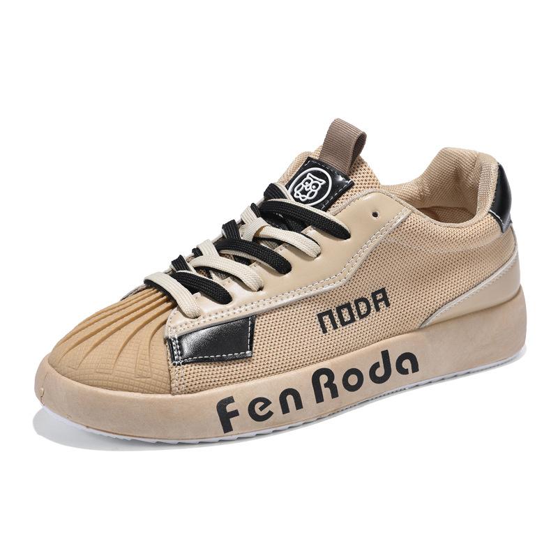 

Spring new men s shoes Korean version of casual sports board shoes low-top student running shoes flying woven breathable Forrest Gump tide shoes men 45 темно-коричневого кольору