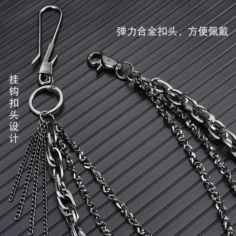Goth Vintage Punk Metal Waist Chain Hip Hop Techwear Style Jeans Chains Men Women Fashion Decorative Pants Chain