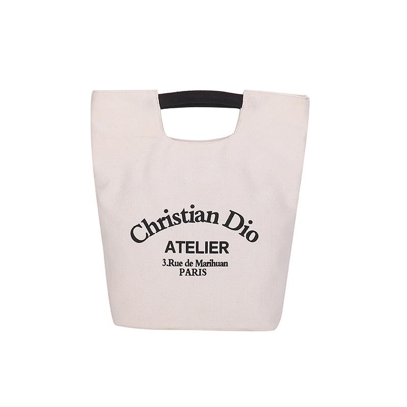 

Женская ретро холщовая сумка, повседневная сумка, сумка для бенто One Size белый