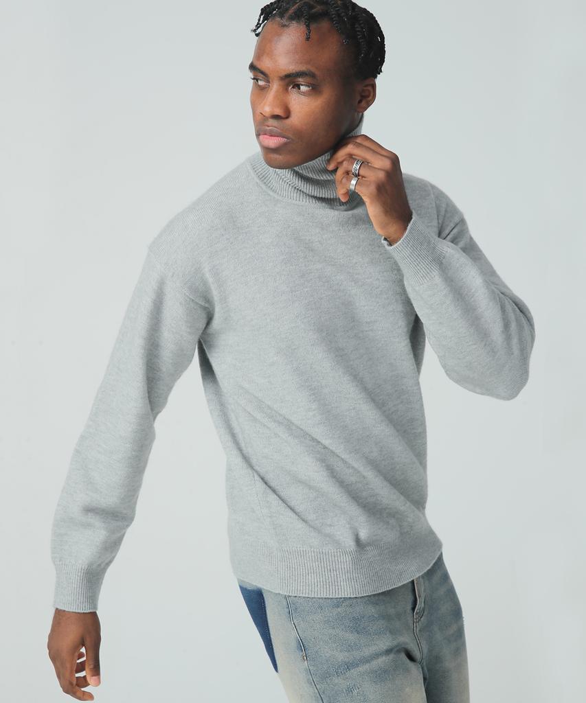 Beullumeol Pbt Wool Turtleneck Knit - Melange Gray