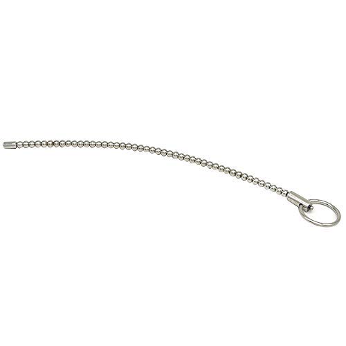 Tibemi Uretralplugg Uretral Bougie Penisplugg med Ring Uretral Dilatator Kukplugg Rustfritt Stål Ekstra Lang Uretral Masturbasjonsbougie Metall