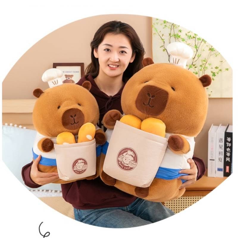 Chef Capybara Plush Toy Cartoon Animal Stuffed Doll Room Decoration Gift Kids