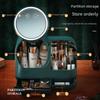 Creative LED Cosmetic Storage Box: Influencer Desktop Organizer with Large Capacity & Dustproof Skincare Holder