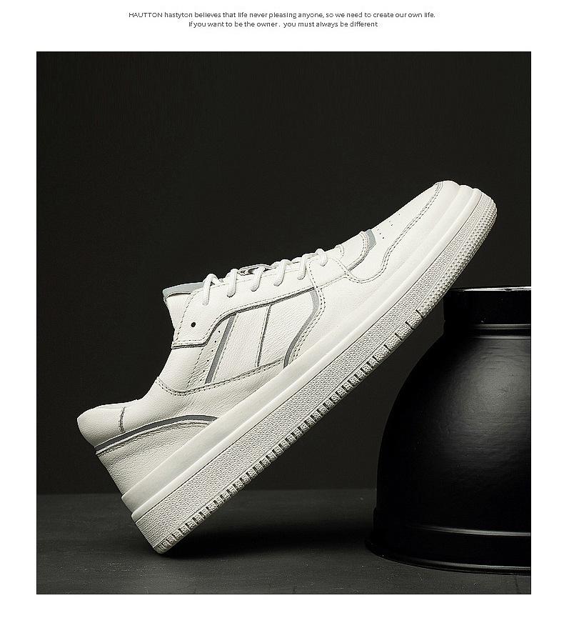 Men's Trendy Low-Top White Casual Shoes - Fashionable, Large Size Sports and Board Style