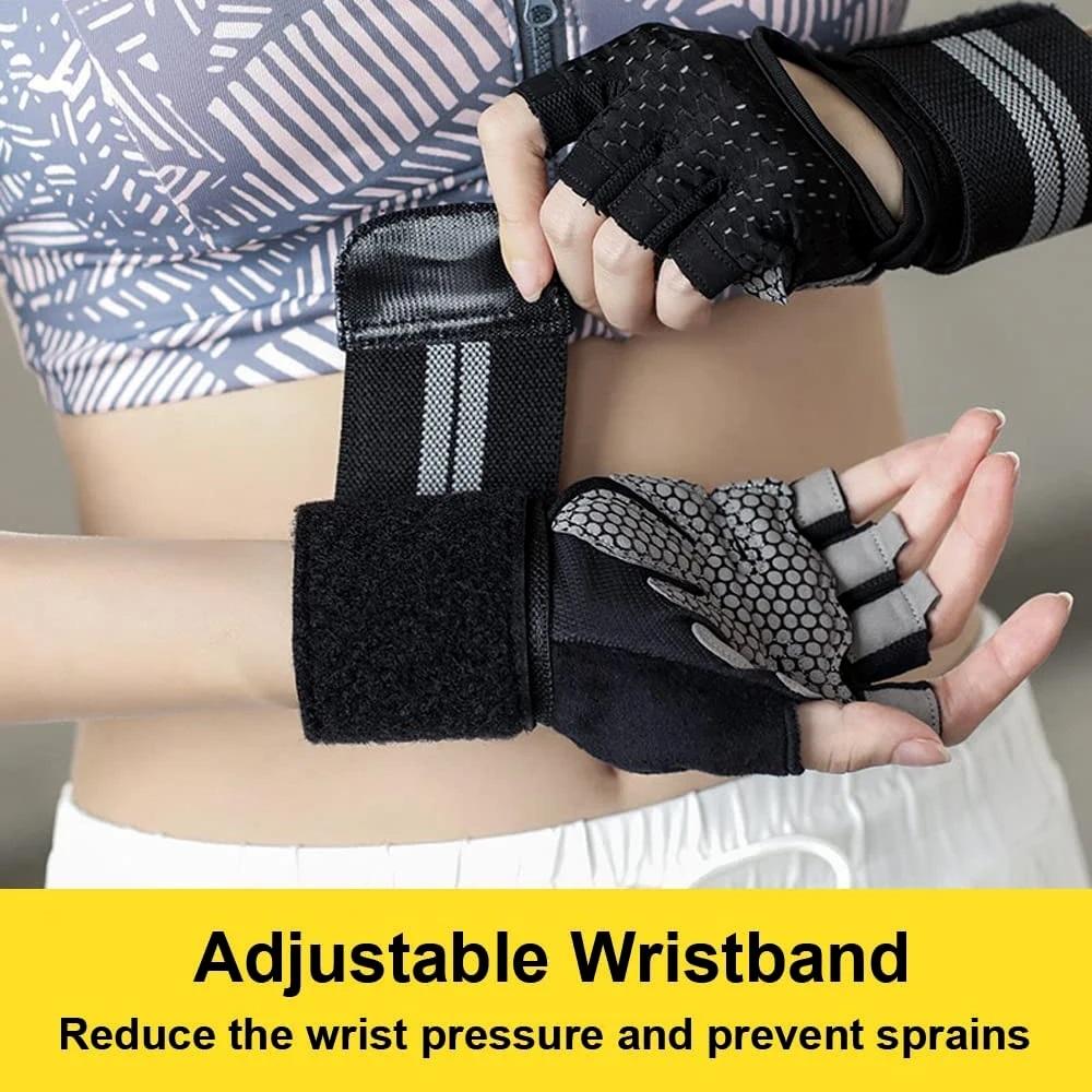 Outdoor Cycling Gym Exercise Half Finger Gloves for Unisex Long Wrist Hiking Boxing Training Breathable Non Slip Accessories