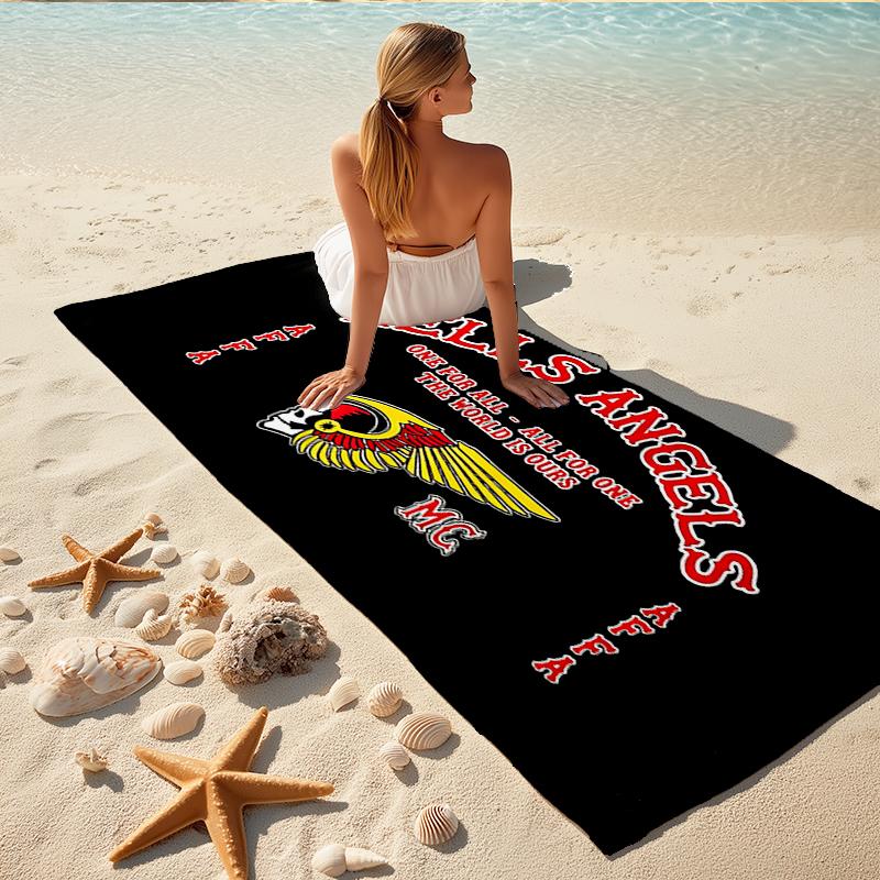 1Pc Hells Angels Motorcycle Club Beach Towel, Quick Dry, Multi-Use for Beach Pool Gym Yoga Home Travel, Christmas, Halloween, Xmas Gift M928716