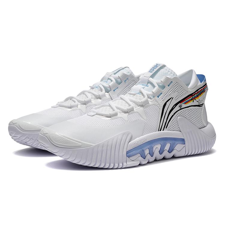 New LINING Badfive 2 Low Basketball Shoes Men Low Top White/Blue ABFT029-1