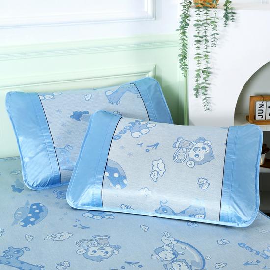 Washable Ice Silk Cool Pillowcase 48x74cm - Breathable, Sweat-Absorbent Summer Rattan Mat for Students
