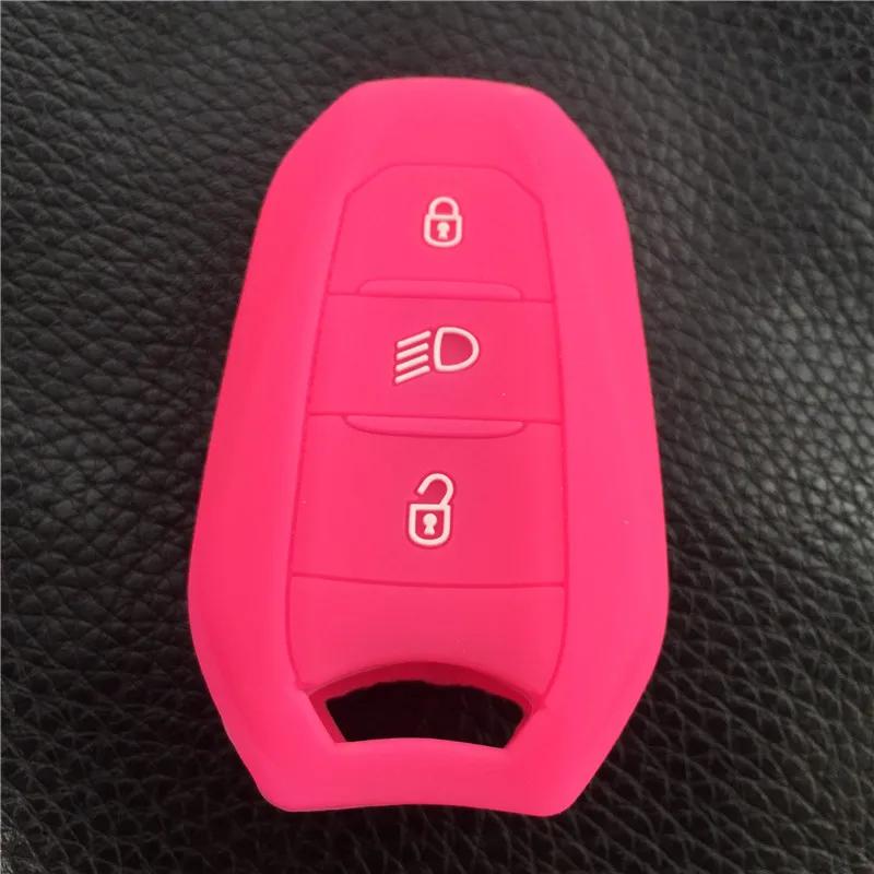 Silikon-Autoschlüsselgehäuseabdeckung für Citroen C2 C3 C5 X7 C4 Picasso Berlingo für Peugeot 208 308 408 508 3008 4008 5008 Smart Key