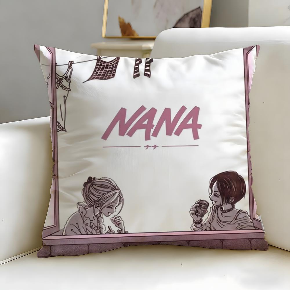 classic anime Nana Cushion Cover Soft  EasyWash Pillow Case  Versatile for Couch Bed Travel and Office