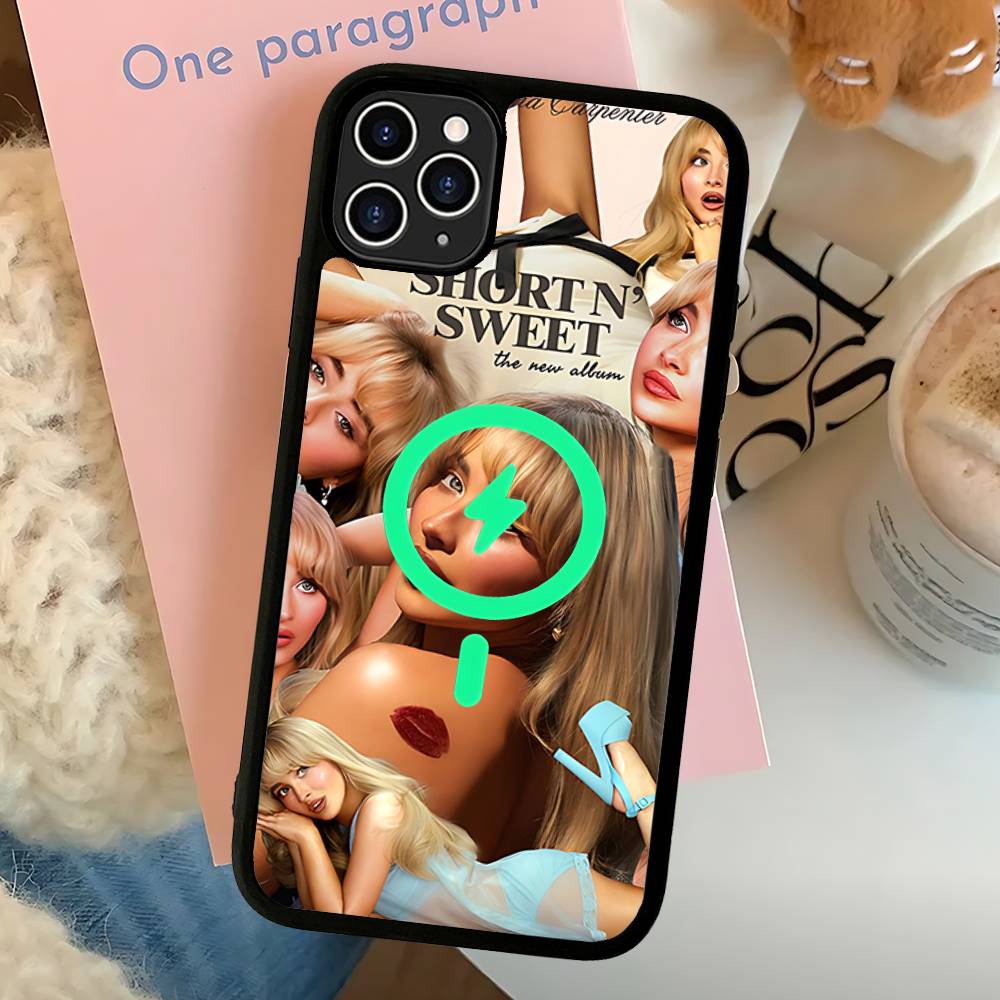 

Singer S-Sabrina Carpenter For Magnetic Wireless Phone Case For IPhone 11 12 13 14 15 16 17 Pro Max Plus Cover iPhone 12