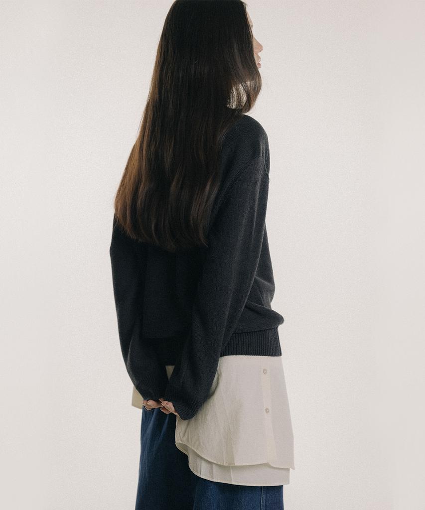 Beullaengkeulumumeon Crispy Crewneck Knit_Charcoal