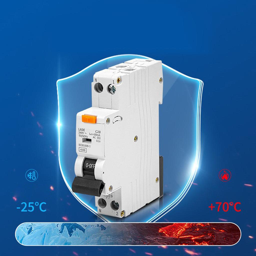 Sturdy Plastic 32Amp RCBO Safety Switches Accessory Convenient for Earth Leakage 1P+N 30mA 6kA B32 Curved B Use