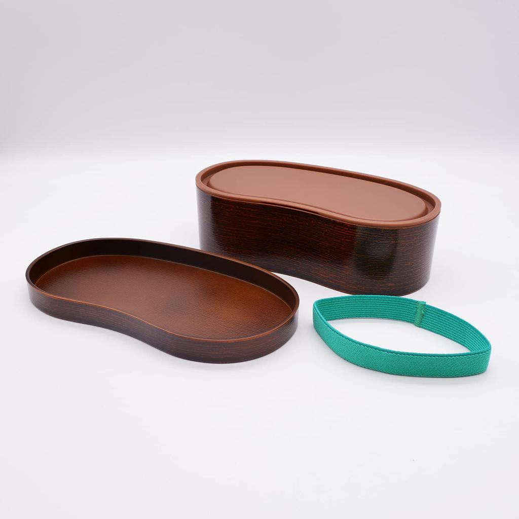 Mitani Yamanaka Lacquerware Lunch Box, Single Layer, Antibacterial, Approx. 550ml, Microwave and Dishwasher Safe, Traditional Japanese Style, Brown, M