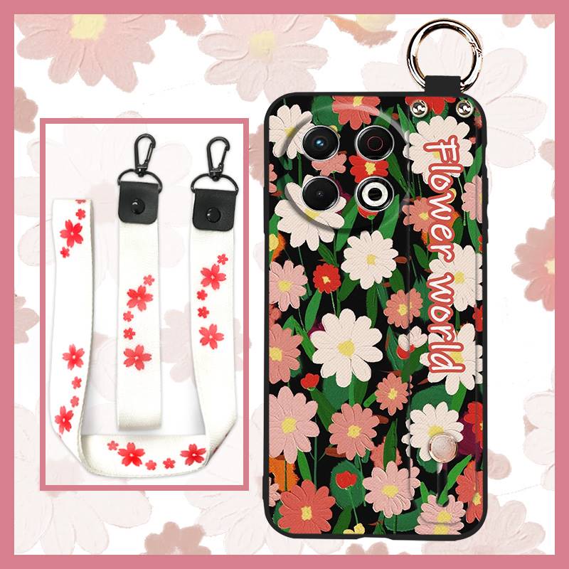 Phone Holder Fashion Design Phone Case For Tecno Spark30 Pro 4G/KL7 Wristband Soft Case Oil Painting Durable Back Cover