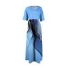 Women's Fashion Casual Short Sleeve Round Neck Splicing Floral Print Elegant Temperament Dress