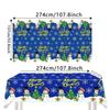 Snowman Design Christmas Table Cover Waterproof Lightweight Party Foil Tablecloth Rectangle Easy Clean Holiday Table Cloths Xmas