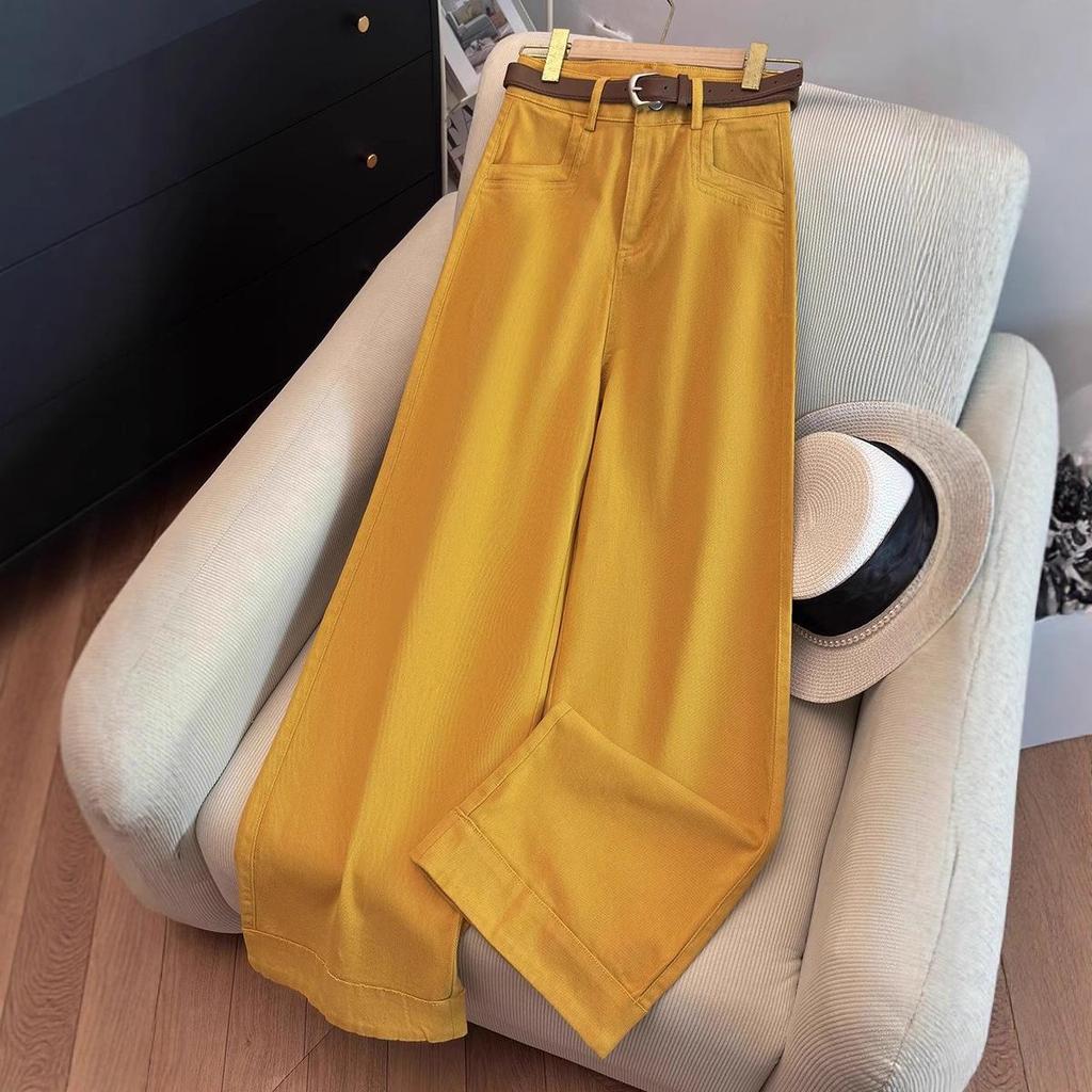 Women's 2026 High-Waisted Stylish Slimming Pants - Versatile Narrow, Wide, or Straight-Leg for Spring/Autumn