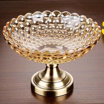 Homeglen European Crystal Glass High-Foot Fruit Plate