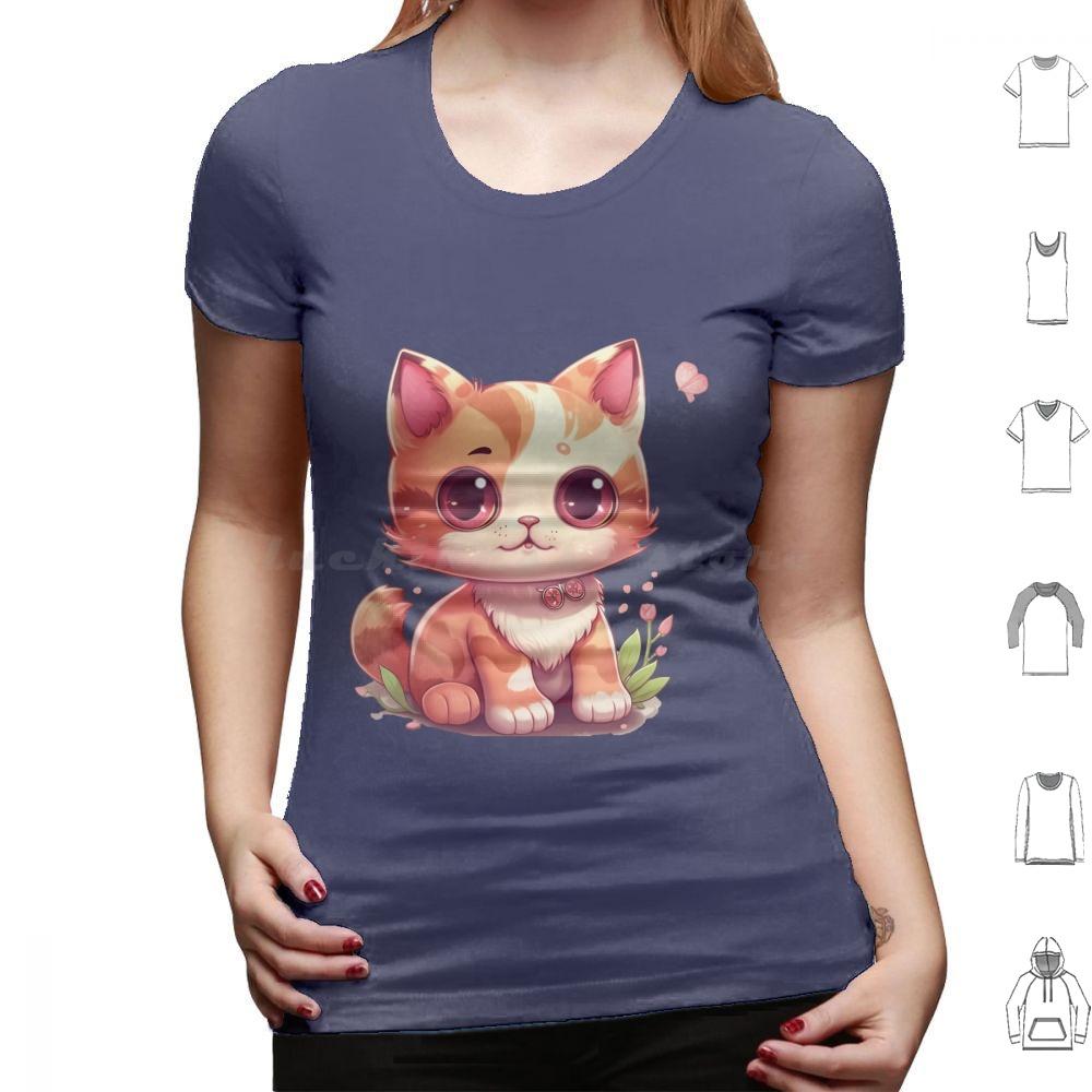 Kawaii Charming Kitty T Shirt Men Women Kids 6xl Cute Cat Illustration Cartoony Cat Design Meowing Cat Art Playful Cat
