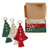 Cotton Rope Christmas Hanging Ornament Bohemia Hand Woven Wall Hanging Decoration with Wood Beads for Christmas Home Door
