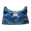 Digital Badge Pleated Design Leather Shoulder Crossbody Bag Women Bags Blue SB3WG0020P4300T6103