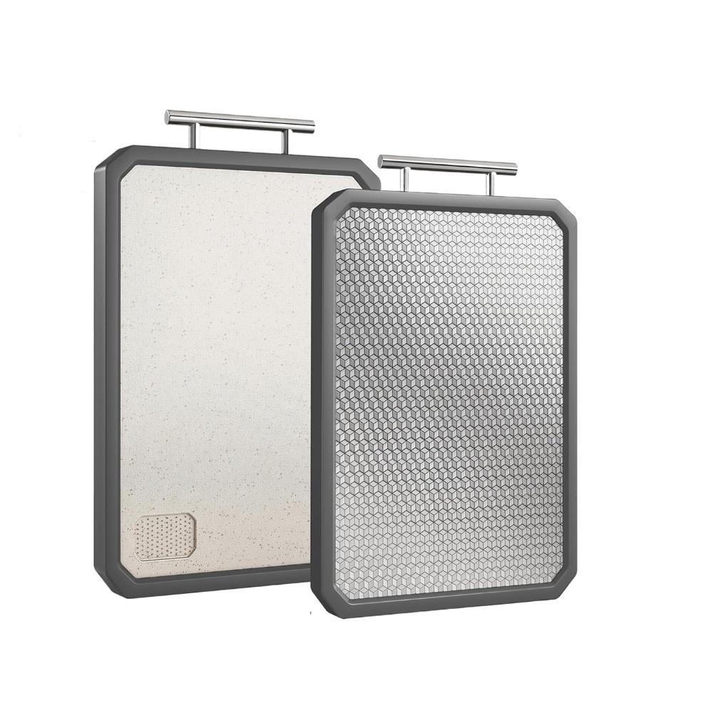 Scratch Resistant Stainless Steel Cutting Board Double Sided Use Kitchen Chopping Block  Fruits