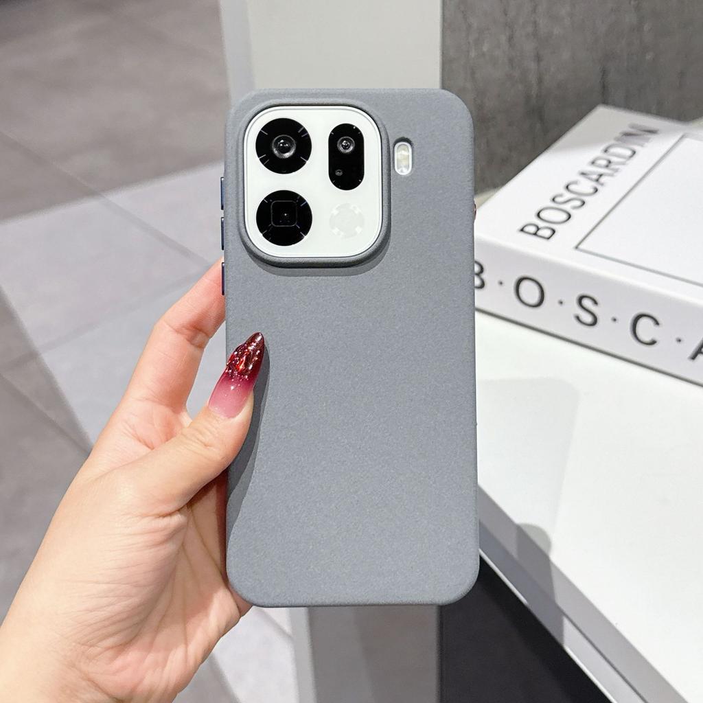 Applicable to OPPOFindX9ultra skin-sensitive rock sand mobile phone case X9Pro magnetic suction rotating bracket contrasting color protective cover