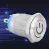 12mm Metal Button Switch with Power Icon Blue LED Light Self Reset 1 NO Switch(12V)