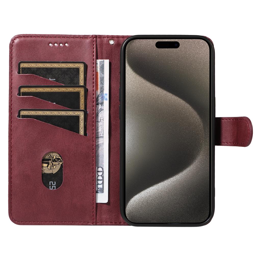 For Honor 600 Lite 5G Leather Wallet Case with Strap Solid Color Phone Stand Cover
