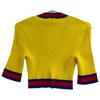 Gucci 756271 Yellow Stretch Viscose Top Cropped V-neck Knit Top Tops M yellowUsed