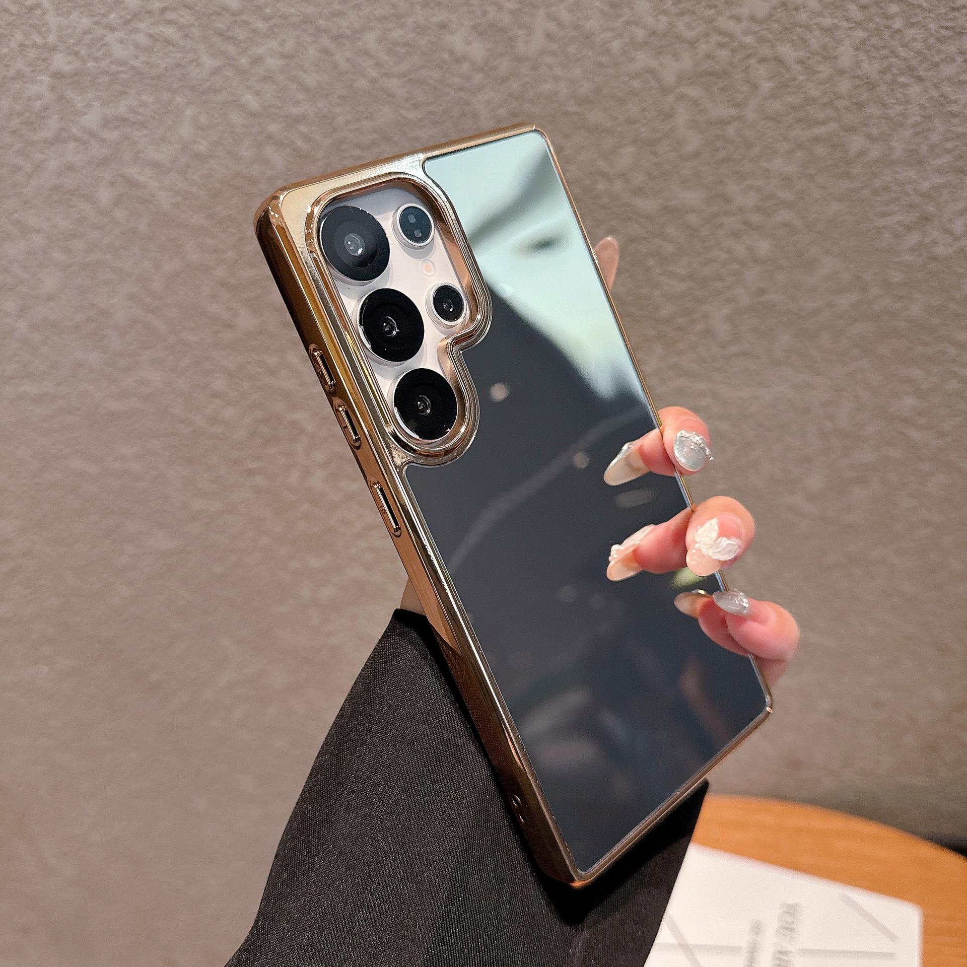 

Samsung S25 Edge Electroplated Makeup Mirror Case - S24 Ultra Full Coverage with Drop Protection, New Hard Shell Design S25 Edge