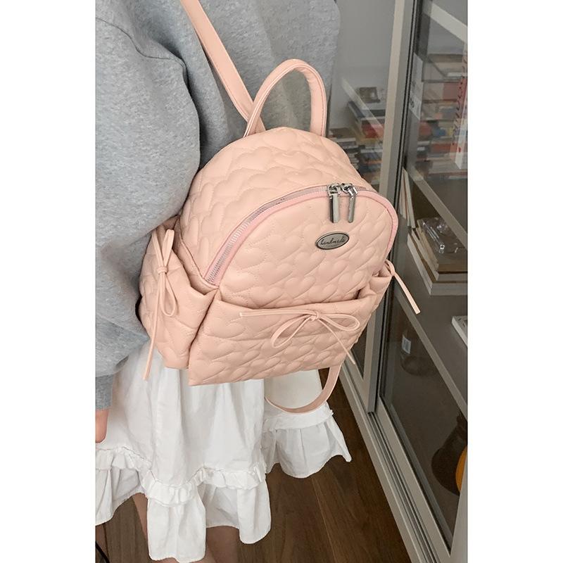 Korean Version of Casual Embroidery Thread Backpack Women's 2025 New Solid Color Fashion Handbag Casual Backpack One Piece Hair