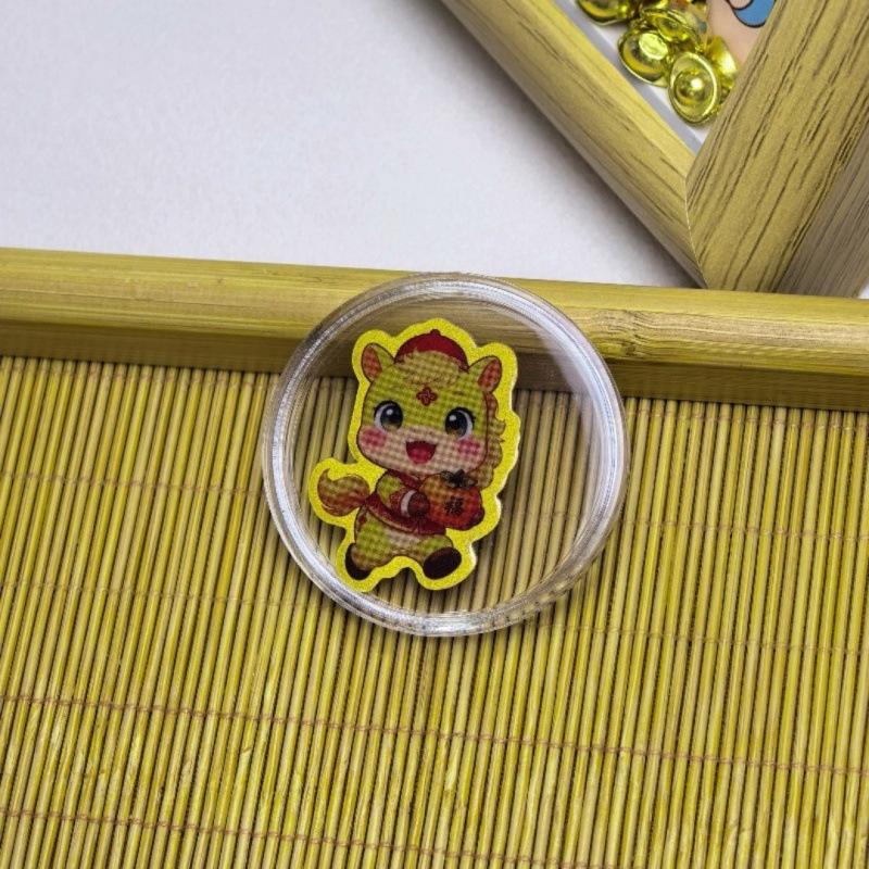 Adesivo per Telefono Cartoon con Foglia d'Oro - Adesivo in Oro Puro 999, 2 mg d'Oro, Regalo Perfetto per gli Amici.